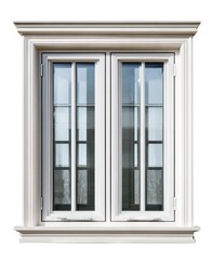 Classic, light beige double-hung window