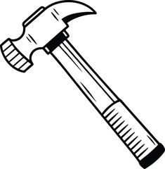 Hammer Tool Line Art Vector Icon