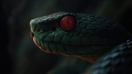Fototapeta premium close up of a green snake