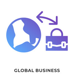 Global Business Gradient Glyph Icon
