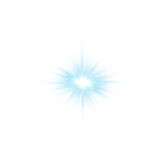 Blue Star Light Sparkle, Glowing Flare Effect and Shimmer Shine Glow Elements