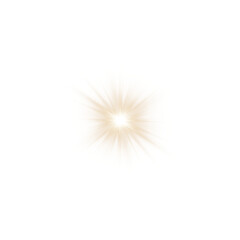 Gold Star Light Sparkle, Glowing Flare Effect and Shimmer Shine Glow Elements