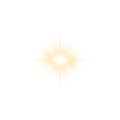 Yellow Star Light Sparkle, Glowing Flare Effect and Shimmer Shine Glow Elements