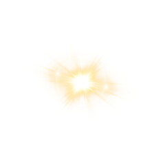 Obraz premium Yellow Star Light Sparkle, Glowing Flare Effect and Shimmer Shine Glow Elements