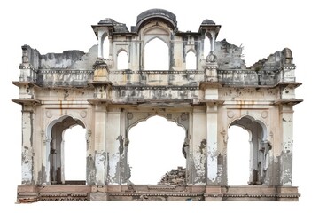 Obraz premium India destroyed building architecture arched person.