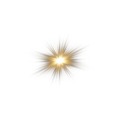 Shiny Gold Star Light Flare. Gold Glow Sparkle Effect for Magic Design Elements
