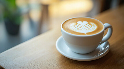 Flat white coffee with tulip art