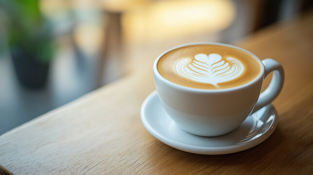 Flat white coffee with tulip art