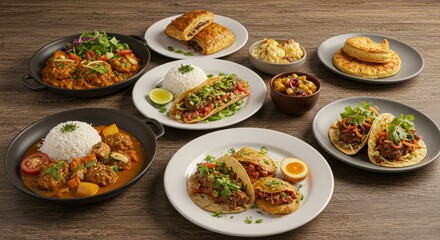 A Feast of Diverse Culinary Delights: Tacos, Curries, and More