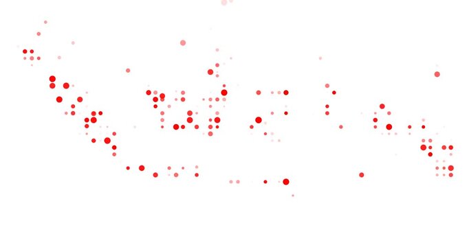Exploding Circles Revealing Map of Indonesia