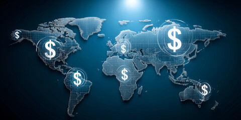 Global consumer spending patterns analyzing financial trends across continents in a digital environment