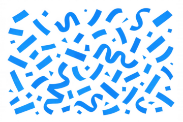 Blue confetti cascading over transparent backdrop, generating vibrant festive visual for party celebrations and special event graphics