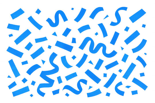 Blue confetti cascading over transparent backdrop, generating vibrant festive visual for party celebrations and special event graphics