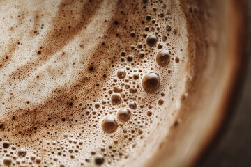 Close-up of foamed coffee