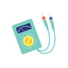 Multimeter flat style illustration isolated on white background