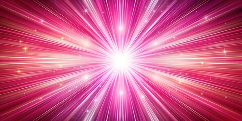 Fototapeta premium Radiant pink and white neon rays explode with soft light in abstract design