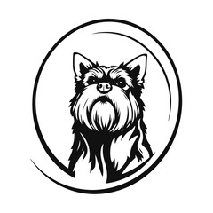 Dog portrait vector illustration, pet animal graphic art, domestic dog face symbol, puppy head drawing