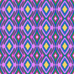 Vibrant Pink and Yellow Tribal Ikat