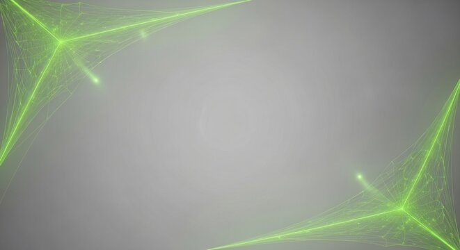 Green abstract network background with glowing nodes and connections