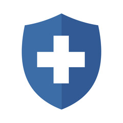 Medical Shield Icon – Minimal Blue Healthcare Protection Symbol