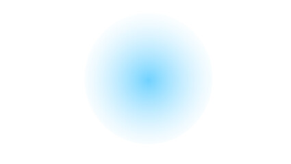Soft blue circular gradient creating a subtle glowing orb effect, an abstract and minimalist graphic design element isolated on a white background