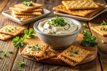 cream soup with bread