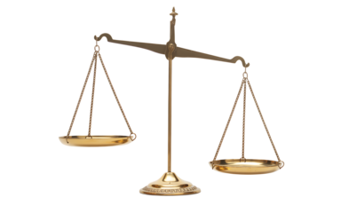 Justice scale isolated on transparent background