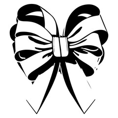 Stylized vector ribbon bow illustration adds a touch of elegance and festive cheer to any design
