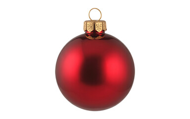 Red christmas bauble isolated on transparent background