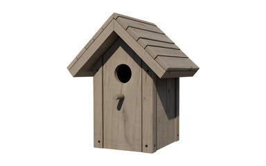 Wooden birdhouse isolated on white isolated on transparent background