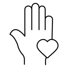 Compassion Hand Supporting Heart Vector Illustration Icon Design