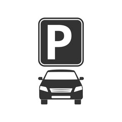 Parking sign icon isolated on transparent background