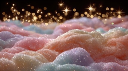 Fototapeta premium Sparkling Glitter Foam Dreamy Pastel Colors Magical Lights