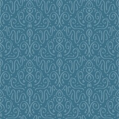 Elegant Blue Ornamental Seamless Pattern