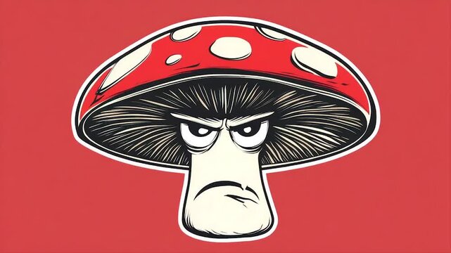 Angry mushroom graphic design