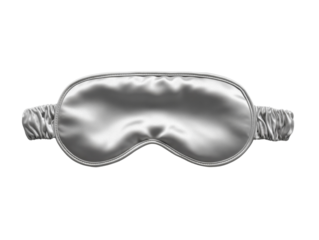 Elevated satin eye mask promoting restorative sleep and tranquility, isolated on transparent