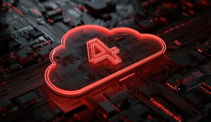 Abstract digital cloud computing concept