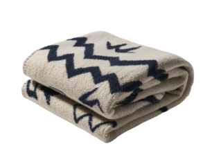 Luxurious folded towel with a unique chevron pattern for home decor concepts and bath essentials