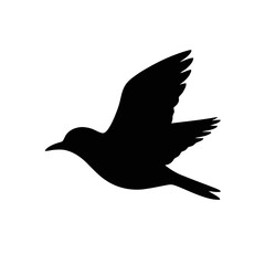 Obraz premium Vector art of silhouette of a bird in flight, , representing freedom and nature with its elegant wings