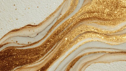 Abstract marbled texture with gold glitter