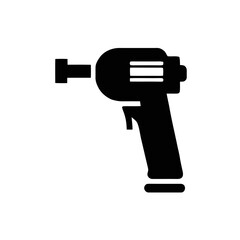 Vector art of rivet gun icon for fastening metal sheets in construction and manufacturing