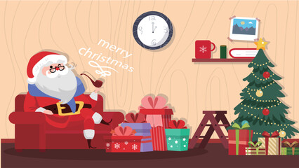 Christmas card elements, photos of Christmas trees, gifts