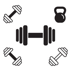 Bodybuilding and powerlifting equipment symbols