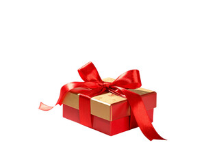 Obraz premium red gift box with ribbon