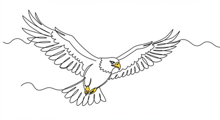 Obraz premium Elegant eagle in flight with outstretched wings