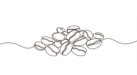 Cluster of coffee beans sketch