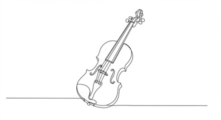 Obraz premium Violin line art illustration