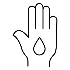 Supportive Hand Holding Pure Drop Vector Illustration Icon Design