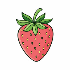Fototapeta premium tasty red strawberry isolated white background ripe fresh strawberry clipping path strawbe,vector svg