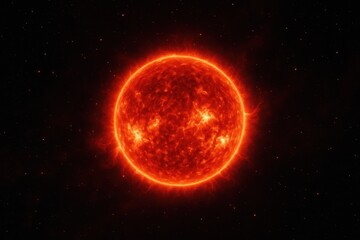 Obraz premium The Sun: The sun, a celestial orb, radiates vibrant energy, a symbol of life's essence, framed by an atmospheric glow.